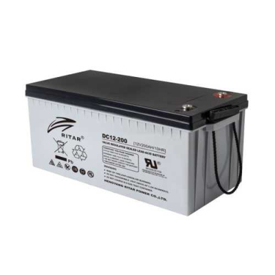 Акумуляторна батарея Ritar CARBON DC12-200C 12V 200Ah, Black Case www.bd.in.ua Безпечний Дім