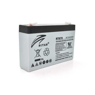Акумулятор Ritar AGM RT670 6V 7Ah, Black Case www.bd.in.ua Безпечний Дім