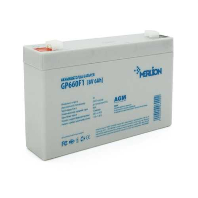Акумуляторна батарея Merlion AGM GP660F1 6V 6Ah, White www.bd.in.ua Безпечний Дім