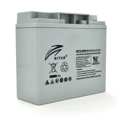 Акумуляторна батарея Ritar AGM HR12-60W 12V 17Ah, Gray Case www.bd.in.ua Безпечний Дім
