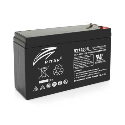 Акумуляторна батарея Ritar AGM RT1250BL 12V 5Ah, Black Case www.bd.in.ua Безпечний Дім