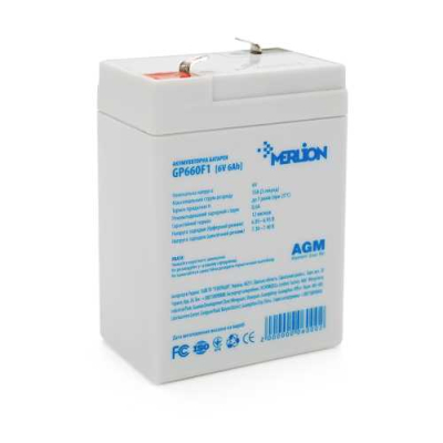 Акумуляторна батарея Merlion AGM GP660F1 6V 6Ah, Grey www.bd.in.ua Безпечний Дім