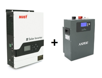 Комплект резервного живлення MUST PV18-3224VPM II 3.2кВт + АКБ AXPERT LiFePO4 25.6V 100Ah www.bd.in.ua Безпечний Дім