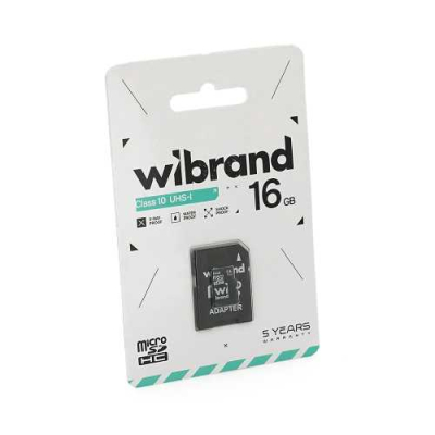 Карта памяті Wibrand microSDHC Class 10 UHS-I, 16GB www.bd.in.ua Безпечний Дім