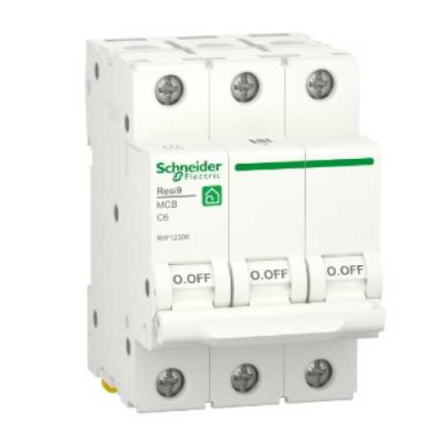 Автоматичний вимикач Schneider RESI9 6А, 3P, крива С, 6кА www.bd.in.ua Безпечний Дім