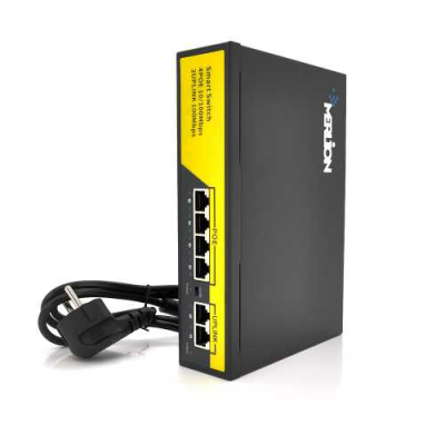 POE комутатор Merlion BT-D6006FE (4 POE 10 / 100 + 2 RJ45 10 / 100 вбудований блок живлення 52V 1.38A) www.bd.in.ua Безпечний Дім
