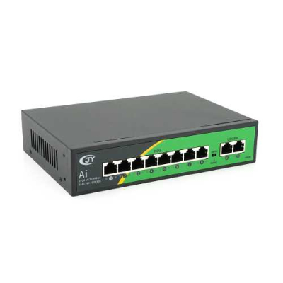 POE комутатор Voltronic JY-1010B (8 POE 10 / 100 + 2 RJ45 10 / 100 вбудований блок живлення 52V 2.3A) www.bd.in.ua Безпечний Дім
