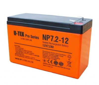 Акумулятор U-TEX PRO 12В / 7,2 Ah www.bd.in.ua Безпечний Дім