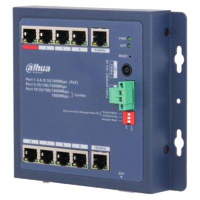 POE комутатор Dahua DH-CHS4110-8ET-90-F PoE www.bd.in.ua Безпечний Дім