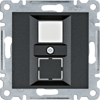 Панель монтажна  Hager WL2323 Lumina-2 RJ12/RJ45 Black www.bd.in.ua Безпечний Дім