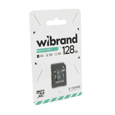 Карта памяті Wibrand microSDHC Class 10 UHS-I, 128GB www.bd.in.ua Безпечний Дім