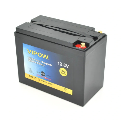 Акумуляторна батарея Vipow 12,8V 30Ah з вбудованою ВМS платою 25A (225*120*175), 4.5 kg www.bd.in.ua Безпечний Дім