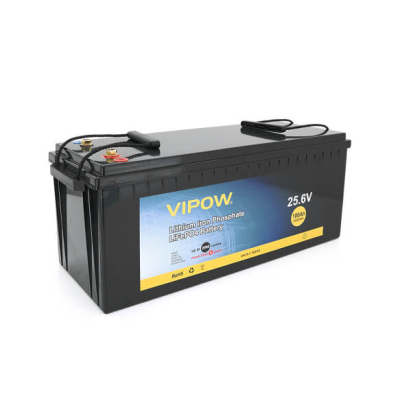 Акумуляторна батарея Vipow 25,6V 100Ah з вбудованою ВМS платою 80A (523*207*215) www.bd.in.ua Безпечний Дім
