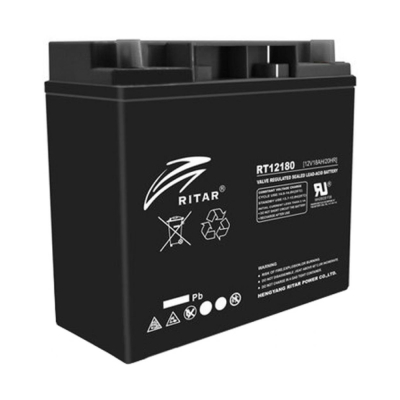 Акумуляторна батарея Ritar RT12180B, Black Case, 12V 18.0Ah 16467 www.bd.in.ua Безпечний Дім