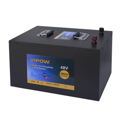 Акумуляторна батарея Vipow 51,2V 200Ah з вбудованою ВМS платою 100A (520*400*300) www.bd.in.ua Безпечний Дім