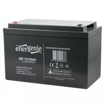 Акумуляторна батарея EnerGenie 12V 100Ah (BAT-12V100AH) 16526 www.bd.in.ua Безпечний Дім