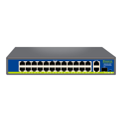 POE комутатор Hisource Некерований 27-портовий Hi-F2421GBL-C з 24 портами PoE www.bd.in.ua Безпечний Дім
