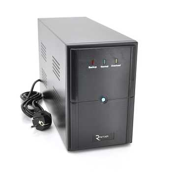 Джерело безперебійного живлення Ritar E-RTM1200 (720W) ELF-L, LED, AVR, 3st, 3xSCHUKO socket, 2x12V7Ah, metal Case Q2 (405*195*285) 10.2 кг (340*120*190) www.bd.in.ua Безпечний Дім