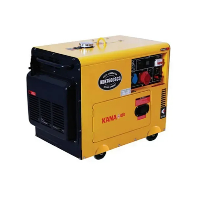 Дизельний генератор Kama KDK7500SC3, 3-фазний 220 / 400V, 50Hz, 6.9kVA / 5.5kW, бак 14.5 л, витрата 1.5 л / год, пуск: стартер (без АКБ), 850х550х720 мм, 160 кг www.bd.in.ua Безпечний Дім