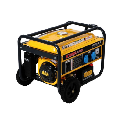 Бензиновий генератор Kama KGL3500CE, 1-фазний 230V, 50Hz, 3.5kVA / 2.8kW, бак 15 л, витрата 1.3 л / год, пуск: ручний / стартер (без АКБ), 590х433х430 мм, 43 кг www.bd.in.ua Безпечний Дім