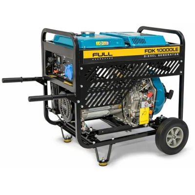 Дизельний генератор FULL Generator FDK10000SC, 1-фазний 230V, 50Hz, 9.4kVA / 7.5kW, бак 30 л, витрата 2 л / год, ручний / стартер (без АКБ), 900х520х700 мм, 170 кг www.bd.in.ua Безпечний Дім