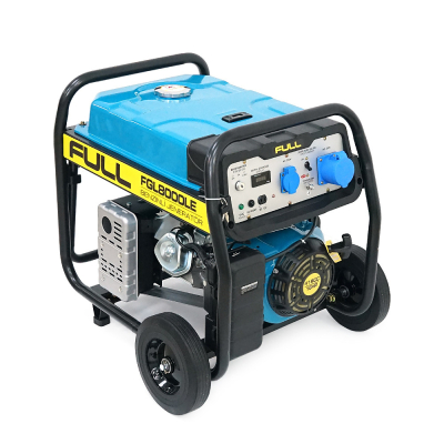 Бензиновий генератор FULL Generator FGL 8000LE, 1-фазний 230V, 50Hz, 8.1kVA / 6.5kW, бак 28 л, витрата 2.6 л / год, пуск: ручний / стартер (без АКБ), 720х530х610 мм, 78 кг www.bd.in.ua Безпечний Дім