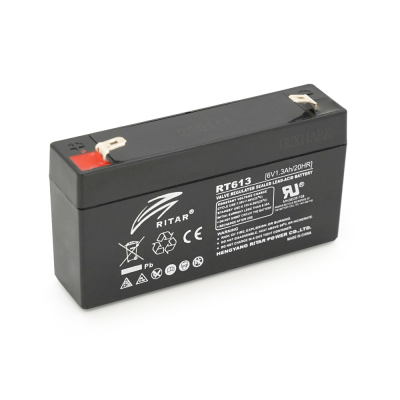 Акумуляторна батарея Ritar AGM RT613, Black Case, 6V 1.3Ah ( 97х24х 52 (58) ) Q20 www.bd.in.ua Безпечний Дім