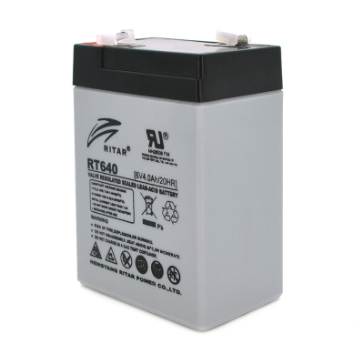 Акумуляторна батарея Ritar AGM RT640, Black Case, 6V 4Ah ( 70х47х99 (107) ) Q20 www.bd.in.ua Безпечний Дім