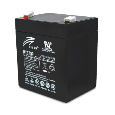 Акумуляторна батарея Ritar AGM RT1250B, Black Case, 12V 5.0Ah ( 90 х70 х 101 (107) ) Q10 www.bd.in.ua Безпечний Дім