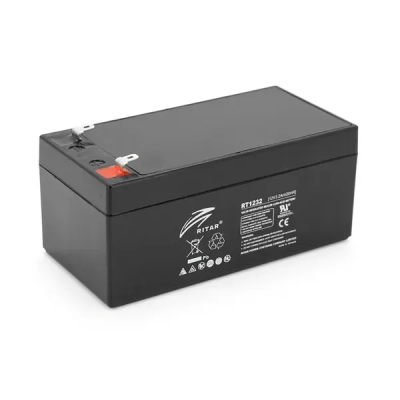 Акумуляторна батарея Ritar AGM RT1232, Gray / Black Case, 12V 3.2Ah (133 х 67х 59 (63) ) Q10 www.bd.in.ua Безпечний Дім