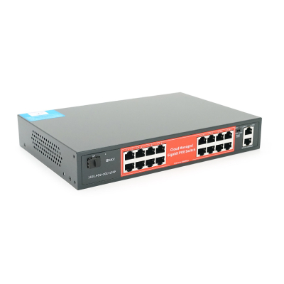 POE комутатор Yoso 16-портовий гігабітний керований YO316-240 з 16 портами POE 1000Мбіт + 2 UP-Link 1000Мбіт + 1 SFP. 52V / 240W. APP-Amitres www.bd.in.ua Безпечний Дім