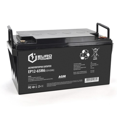 Акумуляторна батарея Europower AGM EP12-65M6 12V 65Ah 16287 www.bd.in.ua Безпечний Дім