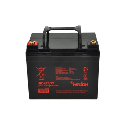 Акумуляторна батарея Merlion HR12127W, 12V 36Ah Black ( 195 х 130 х 155 (167) ) www.bd.in.ua Безпечний Дім