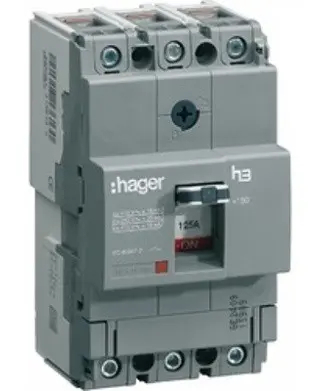 Автоматичний вимикач Hager x160, In=160А, 3п, 18kA, Тфікс./Мфікс. HDA160L www.bd.in.ua Безпечний Дім