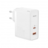 Мережевий адаптер Baseus GaN5 Pro 2 порта, USB + Type-C 100W Белый (CCGP090202) www.bd.in.ua Безпечний Дім