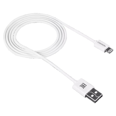 USB кабель Canyon CFI1W white (Lightning - USB-A) 1м www.bd.in.ua Безпечний Дім