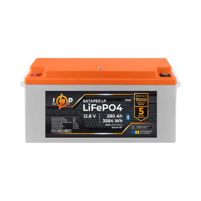 Акумулятор LogicPower LiFePO4 12,8V - 280 Ah (3584Wh) (BMS 200A/100А) пластик Smart BT www.bd.in.ua Безпечний Дім