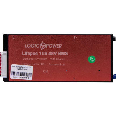 BMS плата LogicPower 48V 16S Dis 80A Ch 40A www.bd.in.ua Безпечний Дім