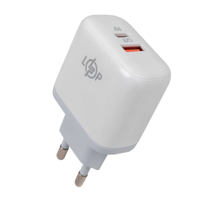 Мережевий адаптер LogicPower 45W (Type-C+USB) QC + кабель (Type-C to Type-C) 45WCH www.bd.in.ua Безпечний Дім