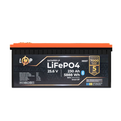 Акумулятор LogicPower LiFePO4 25,6V - 230 Ah (5888Wh) (BMS 200A/100А) пластик Smart BT www.bd.in.ua Безпечний Дім