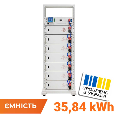 Акумулятор LogicPower LiFePO4 Battery HVM 358,4V 50Ah (17920 Wh) BMS 125А AB Lrack white www.bd.in.ua Безпечний Дім