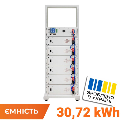 Акумулятор LogicPower LiFePO4 Battery HVM 307,2V 100Ah (30720 Wh) BMS 125А AB Lrack white www.bd.in.ua Безпечний Дім