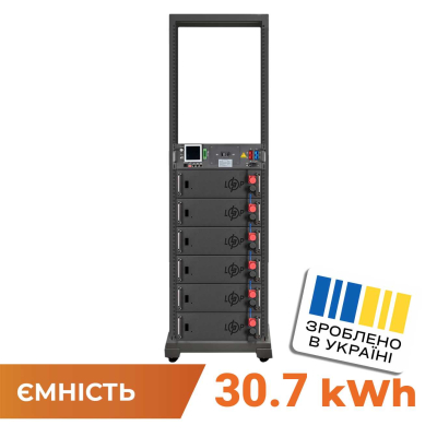 Акумулятор LogicPower LiFePO4 Battery HVM 307,2V 100Ah (30720 Wh) BMS 125А AB Lrack black www.bd.in.ua Безпечний Дім