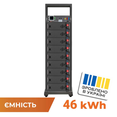 Акумулятор LogicPower LiFePO4 Battery HVM 460,8V 100Ah (46080 Wh) BMS 125А AB Lrack black www.bd.in.ua Безпечний Дім