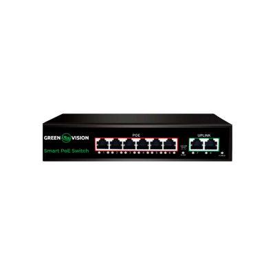 POE комутатор Green Vision GV-020-D-6G+2PG www.bd.in.ua Безпечний Дім