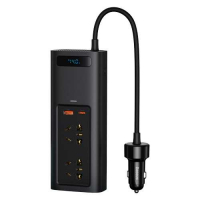 Інвертор Baseus In-car 150W 220V EU Чорний (CRNBQ-A01) www.bd.in.ua Безпечний Дім