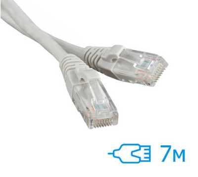 Патч-корд E-server 7м UTP Cat.5e литий сірий RJ45, CU (CAT.5E UTP CORD-7M-GRY) www.bd.in.ua Безпечний Дім