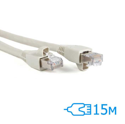 Патч-корд E-server 15м FTP Cat.5e литий сірий RJ45, CU (CAT.5E FTP CORD-15M-GRY) www.bd.in.ua Безпечний Дім