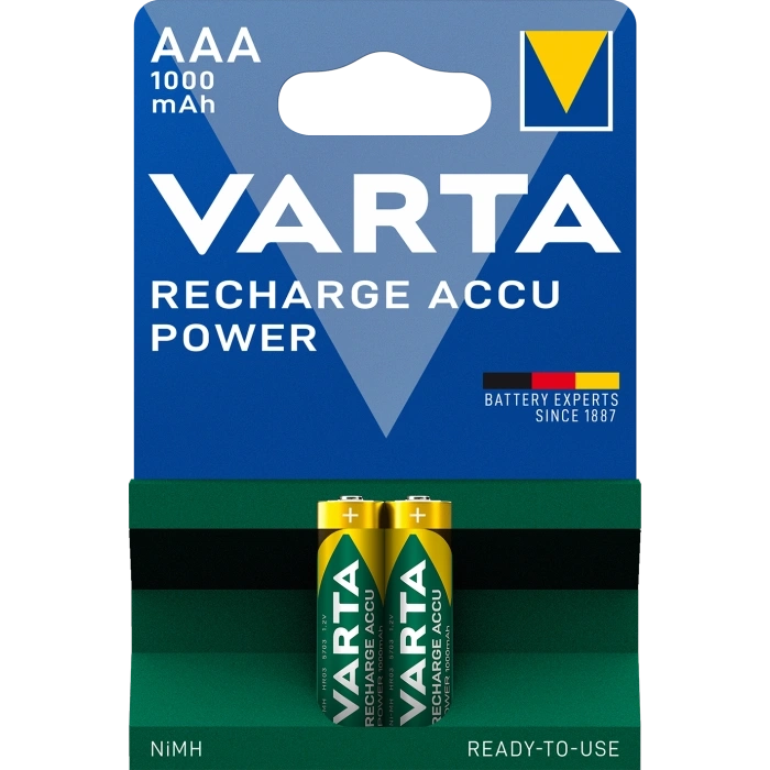 Батарейка Varta VARTA RECHARGEABLE ACCU AAA 1000mAh BLI 2 NI-MH (READY 2 USE)