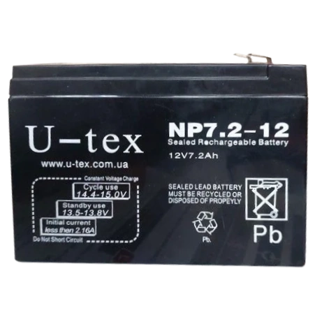 Акумулятор U-TEX 12В / 7,2 Ah
